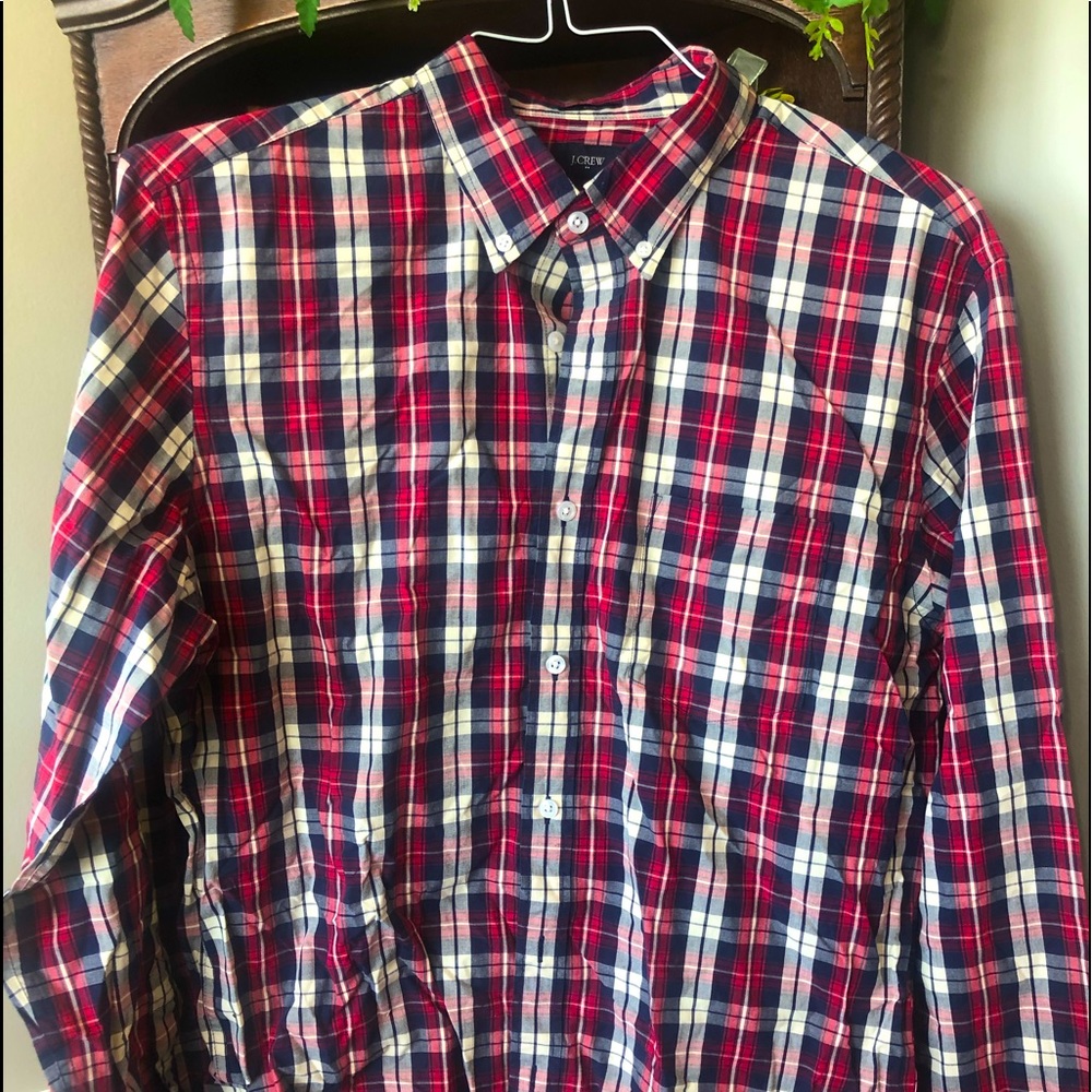 Men’s slim fit Jcrew plaid button up